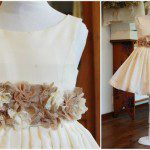 vestido color manteca con flores para nenas otoño invierno 2015 Girls boutique