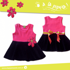 A La Pipeta vestido de plush para nenas invierno 2015