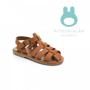sandalias color suerla para bebes verano 2018 Pitocatalan