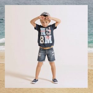 bermuda de jeans y remera primavera verano 2018 Mimo co