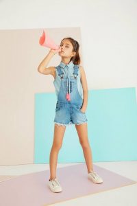 jardinero de jeans para nenas verano 2018 Wanama Boys Girls
