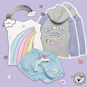 conjunto remera arco iris Grisino ropa infantil verano 2018