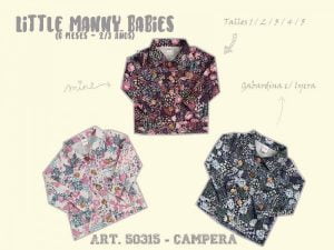 camperas de gabardina estampada para niñas little manny otoño invierno 2018