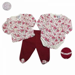 conjunto 3 piezas beba floreado Solcito otoño invierno 2018