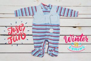 enterito de plush bebe a rayas cocomiel otoño invierno 2018