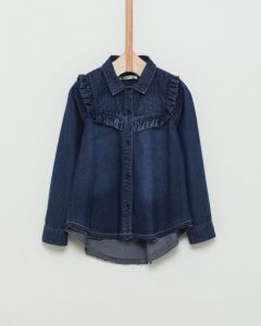 camisa jeans niña con volado Wanama Boys Girls otoño invierno 2018