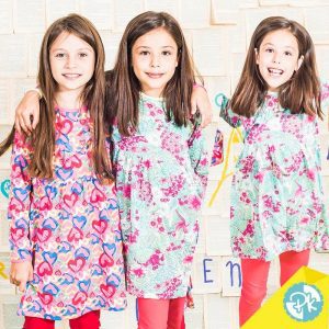 vestidos cortos mangas largas niñas Pako peko otoño invierno 2018