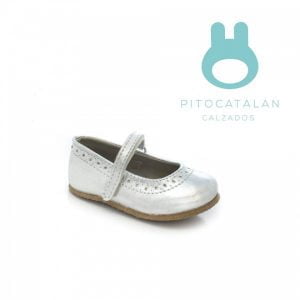 zapato beba evilla velcro plateado Pitocatalan otoño invierno 2018