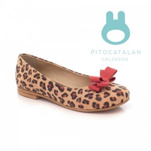 zapato niña cuero animal print moño Pitocatalan otoño invierno 2018