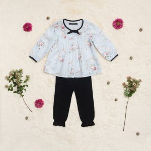 blusa floreada para beba Little Akiabara invierno 2018