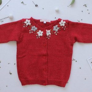 cardigan beba cn flores bordadas lelefantino otoño inivierno 2018