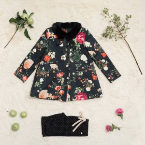 tapado floreado para niñas Little Akiabara invierno 2018 tapado floreado para niñas Little Akiabara invierno 2018