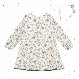 vestido corto estilo tunica estampada niña Broer Enfants otoño invierno 2018