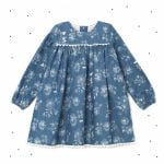 vestido corto mangas largas floreado azul niña Broer Enfants otoño invierno 2018