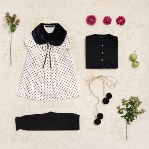 vestido legging y cardigan beba Little Akiabara invierno 2018