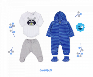 body mas ranita bebe enterito osito con capucha a rayas owoko invierno 2018