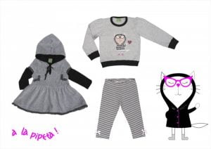 look gris y negro para beba A la Pipeta invierno 2018