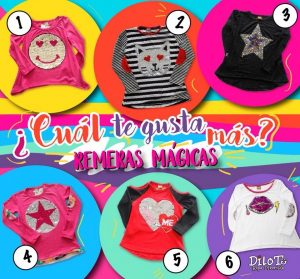 remeras cn apliques de lentejuelas para niñas dilo tu ropa divertida invierno 2018