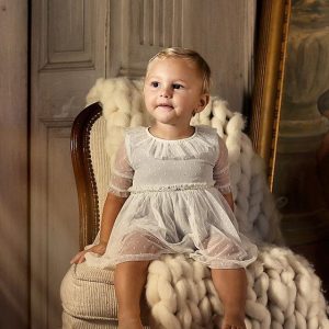 vestido blanco de fiesta para beba Gro otoño invierno 2018 vestido blanco de fiesta para beba Gro otoño invierno 2018