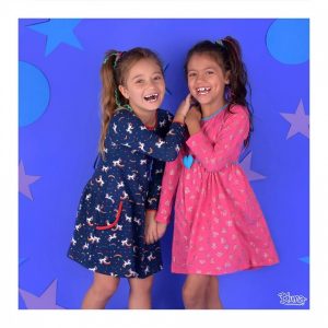 vestidos cortos mangas largas estampados nenas Bluma invierno 2018