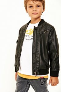 campera bomber de cuero para niño ckeeky invierno 2018