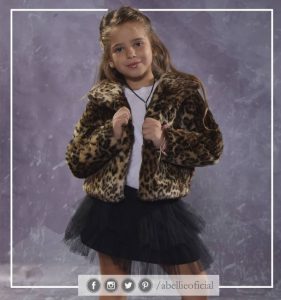 tapado peluche simil piel para niñas abellie invierno 2018