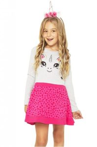 vestido corto mangas largas jersey de algodon nena urbanito invierno 2018 vestido corto mangas largas jersey de algodon nena urbanito invierno 2018