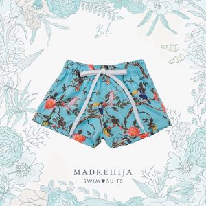 short de baño estampa flores y pajaros Madrehijas swim suits verano 2019