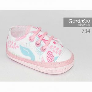 zapatilla beba blanca detalle tropical gorditoo primavera verano 2019