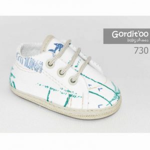 zapatilla blanca detalles tropicales bebe gorditto primavera verano 2019