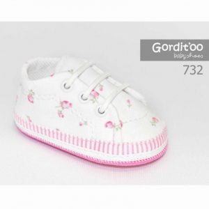 zapatilla blanca flores rosas beba gorditoo primavera verano 2019