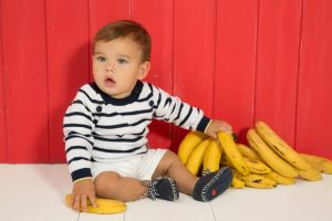 bermuda blanca y buzo a rayas bebe minimimo co Verano 2019