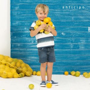 bermuda jeans y remera a raya niño mimo co verano 2019