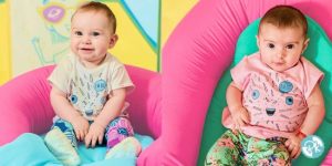 calzas estampadas beba y remera mangas cortas Pako peko primavera verano 2019