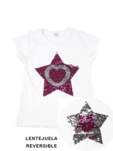 estrella reversible remera para niñas Paul Carty verano 2019 estrella reversible remera para niñas Paul Carty verano 2019