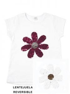 remera con flor de lentejuela reversible Paul Carty verano 2019