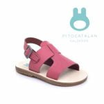 sandalia de cuero tiras gruesas rosada niña Pitocatalan Primavera verano 2019