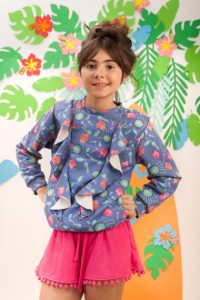 short bambula con pompones buzo liviano nena a croquer verano 2019