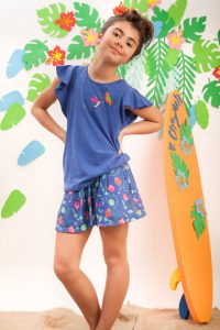 short fibrana y remeras para niñas a croquer verano 2019