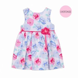 vestido floreado con aplique de flor Cherto Kids primavera verano 2019