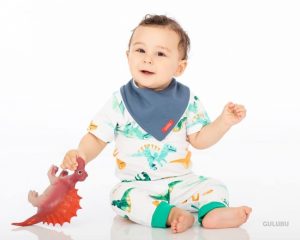 Remera dinosurios graciosos para bebes Gulubu verano 2019
