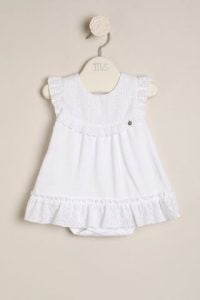 body vestido blanco con volado beba bautismo Magdalena Esposito primavera verano 2019