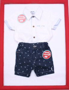 camisa blanca con bermuda jeans bebe ideal fiesta o bautismo Solcito primavera verano 2019
