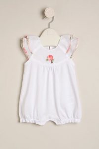 enterito corto blanco con volados en mangas bautismo Magdalena Esposito primavera verano 2019