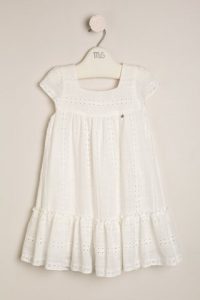 vestido beba con guardas de puntilla blanco bautismo Magdalena Esposito primavera verano 2019