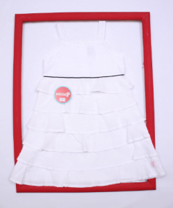 vestido blanco con volados bautismo beba Solcito primavera verano 2019