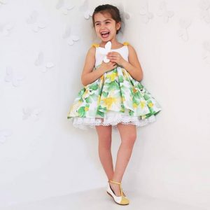 vestido de fiesta falda plisada con bajo falda de tul Girls Boutique verano 2019