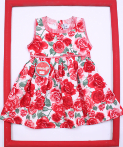 vestido floreado con detalles a rayas beba Solcito primavera verano 2019