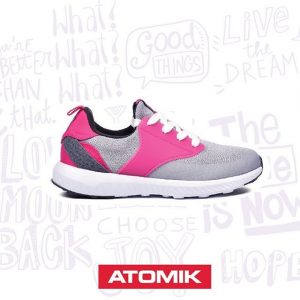 zapatillas grises para niñas Atomik verano 2019