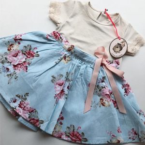 pollera floreada beba Little akiabara verano 2019